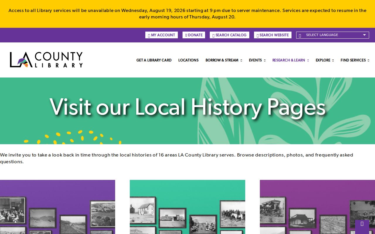 Pico Rivera residents directory reference to Los Angeles County Library local history