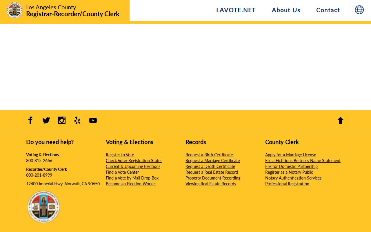 Pico Rivera residents directory reference to LA County voter and election lookup