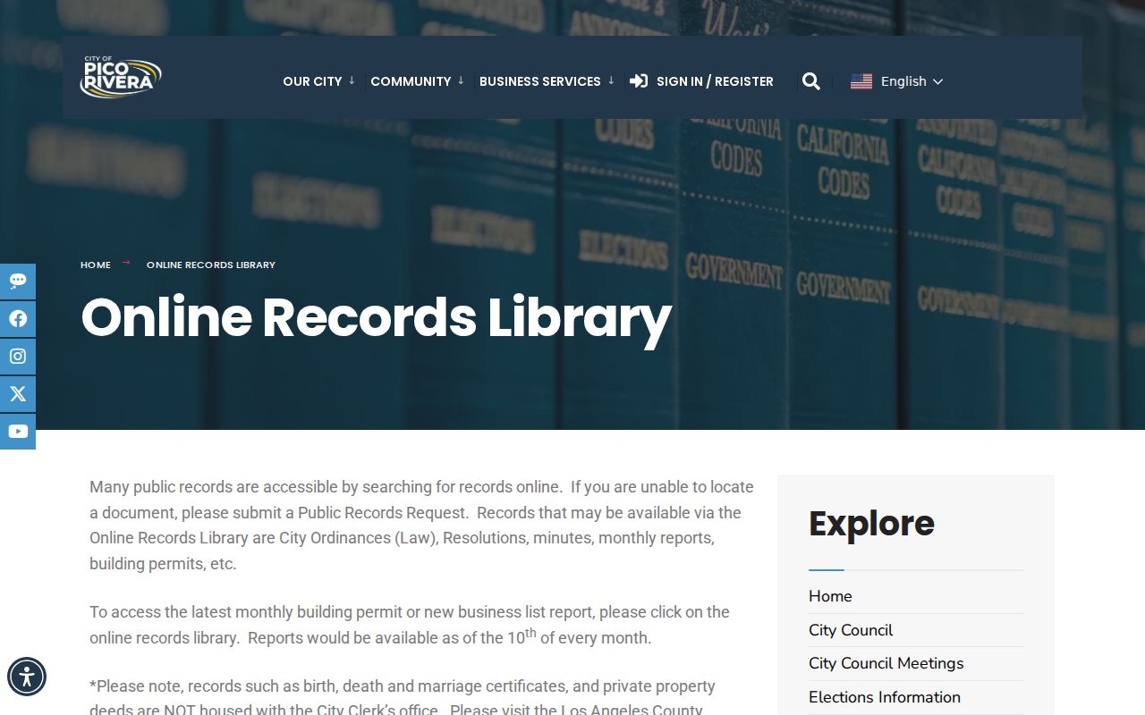 Pico Rivera residents directory image of the city online records library