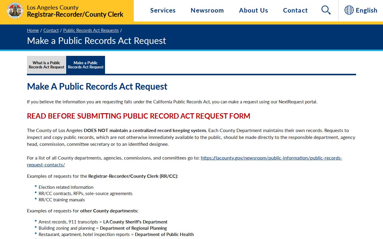 Pico Rivera neighbors reference to a county California Public Records Act request