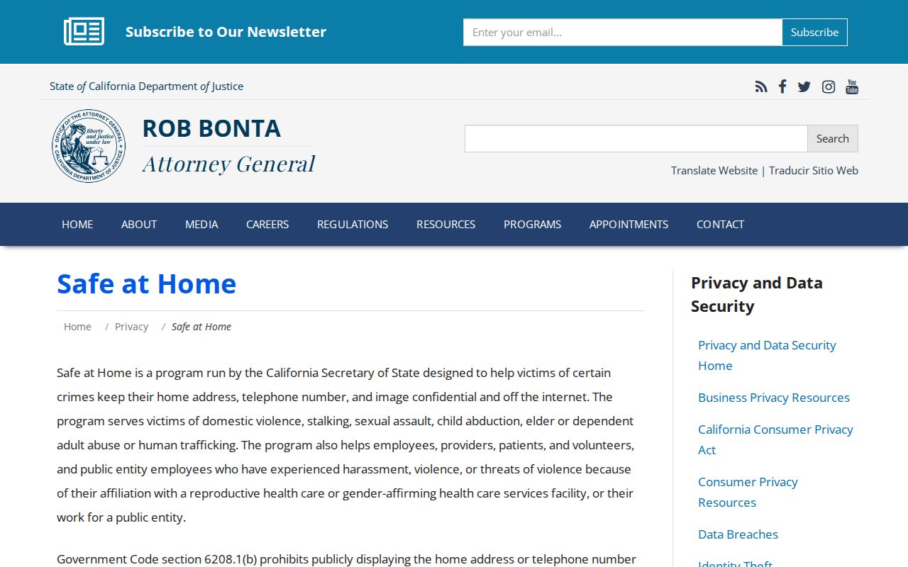 Pico Rivera neighbors reference to California Safe at Home address privacy