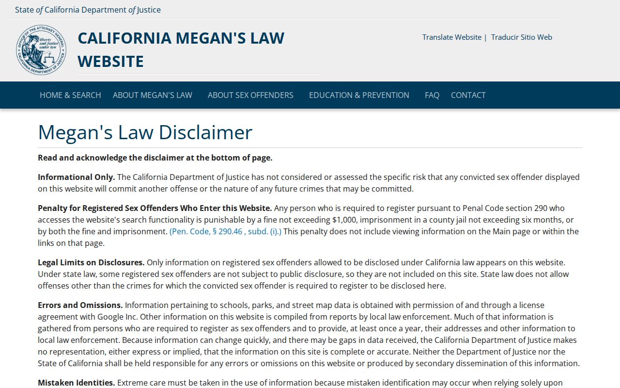 Pico Rivera resident lookup reference to California Megan’s Law search